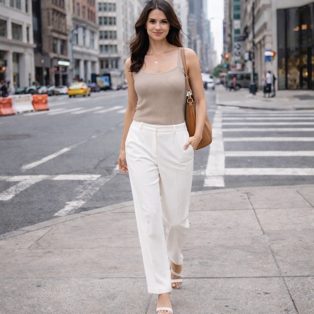 AMANDA UPRICHARD WHITE TROUSERS SIZE SMALL